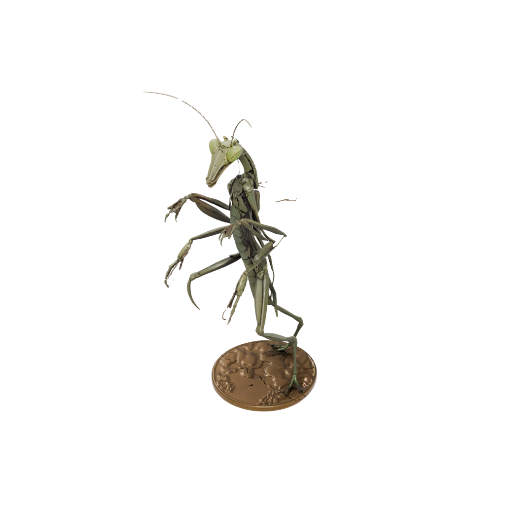 Bronze Realistic Flexi Praying Mantis — flexi animals 3D print model, STL