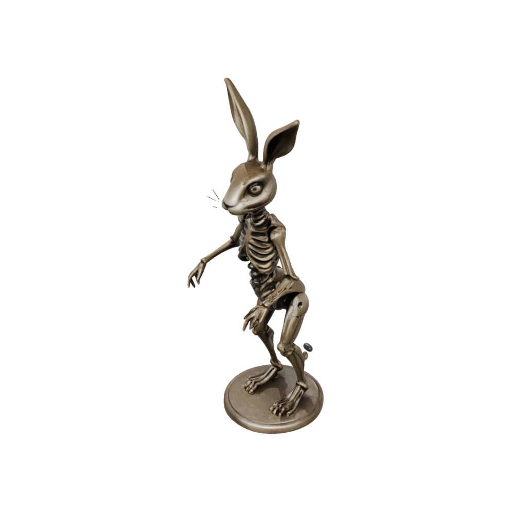 Bronze Skeleton Flexi Bunny Rabbit — flexi animals 3D print model, STL