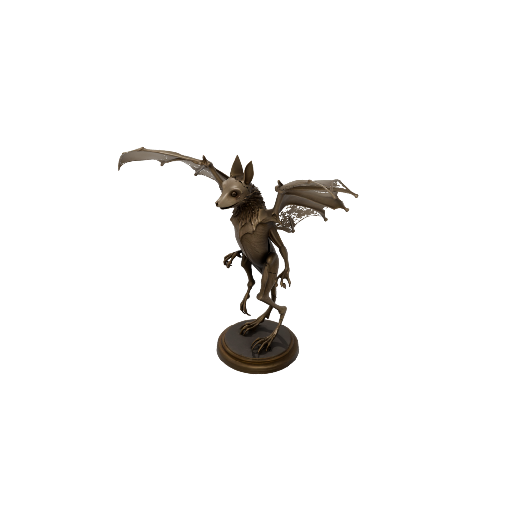 Bronze Skeleton Flexi Fruit Bat — flexi animals 3D print model, STL