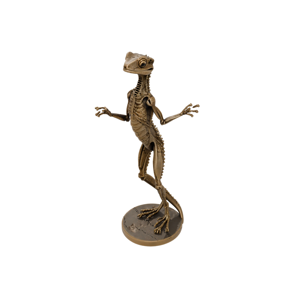 Bronze Skeleton Flexi Gecko — flexi animals 3D print model, STL