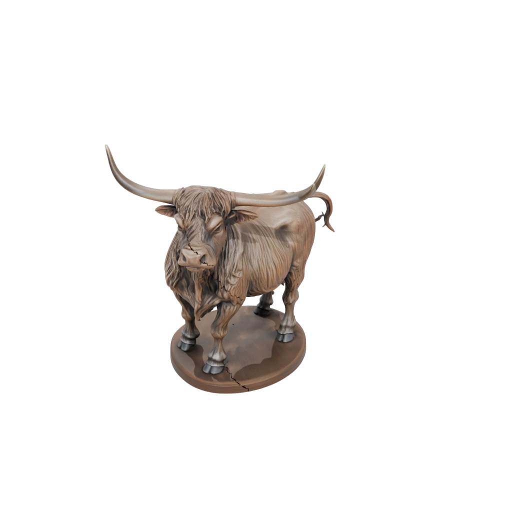 Bronze Skeleton Flexi Highland Cow — flexi animals 3D print model, STL