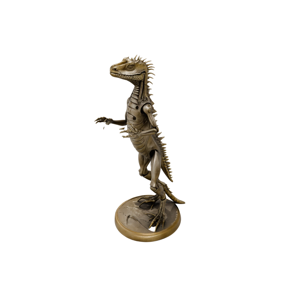 Bronze Skeleton Flexi Iguana — flexi animals 3D print model, STL