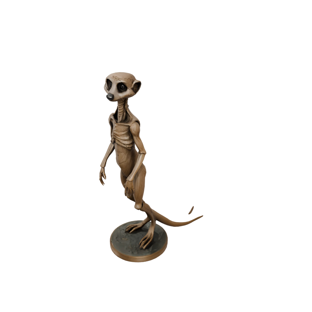 Bronze Skeleton Flexi Meerkat — flexi animals 3D print model, STL