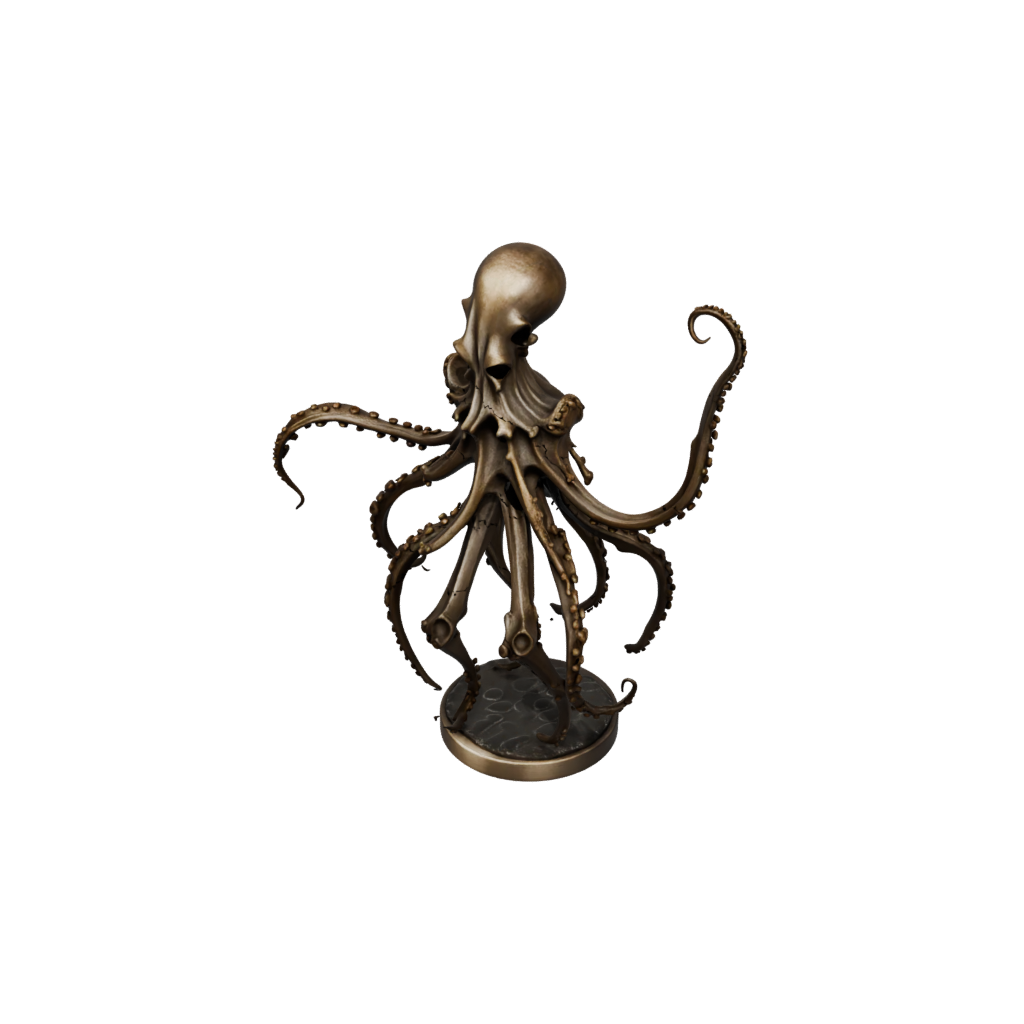 Bronze Skeleton Flexi Octopus — flexi animals 3D print model, STL