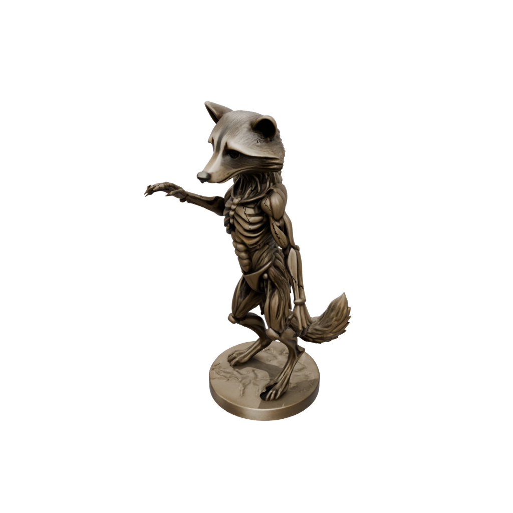 Bronze Skeleton Flexi Raccoon