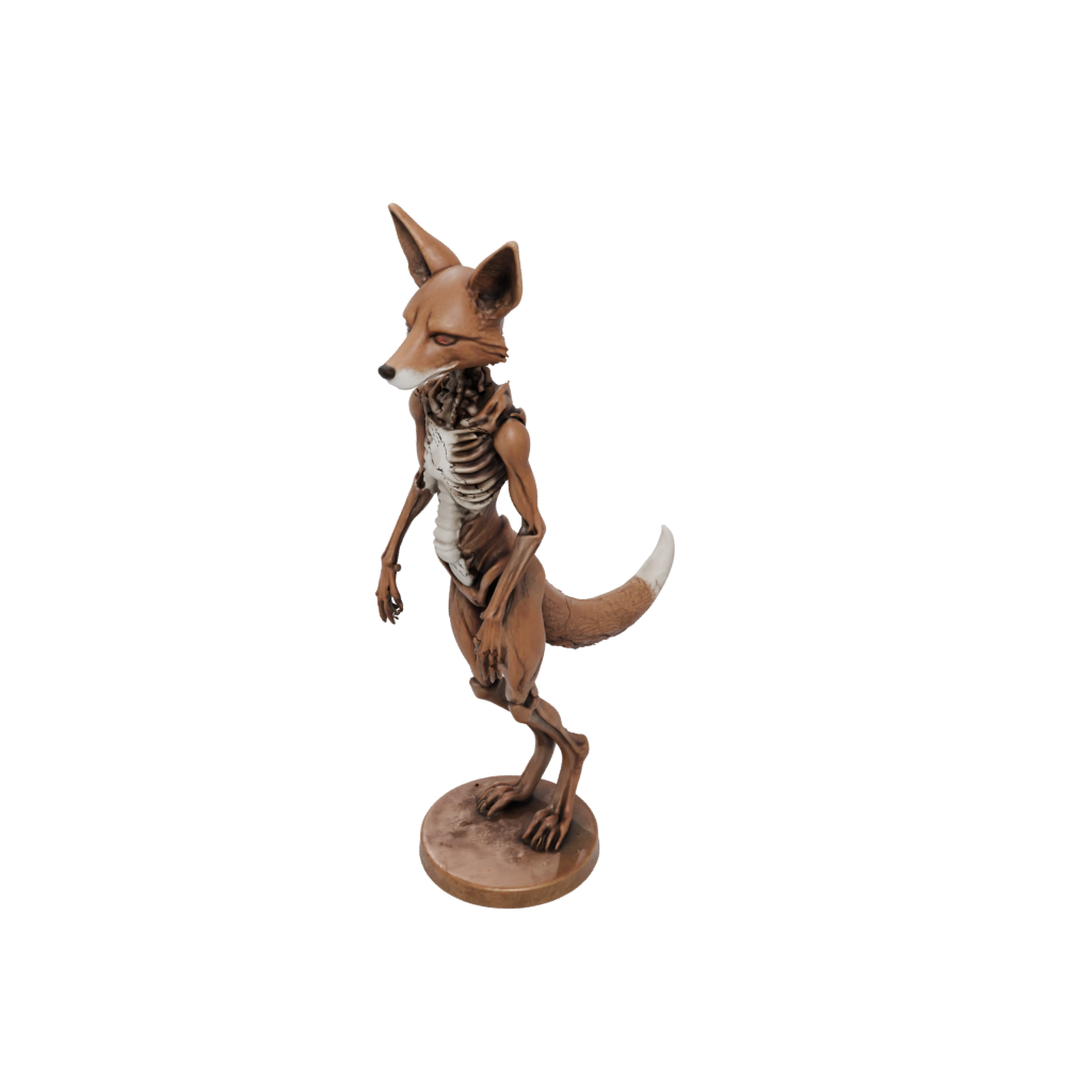 Bronze Skeleton Flexi Red Fox — flexi animals 3D print model, STL