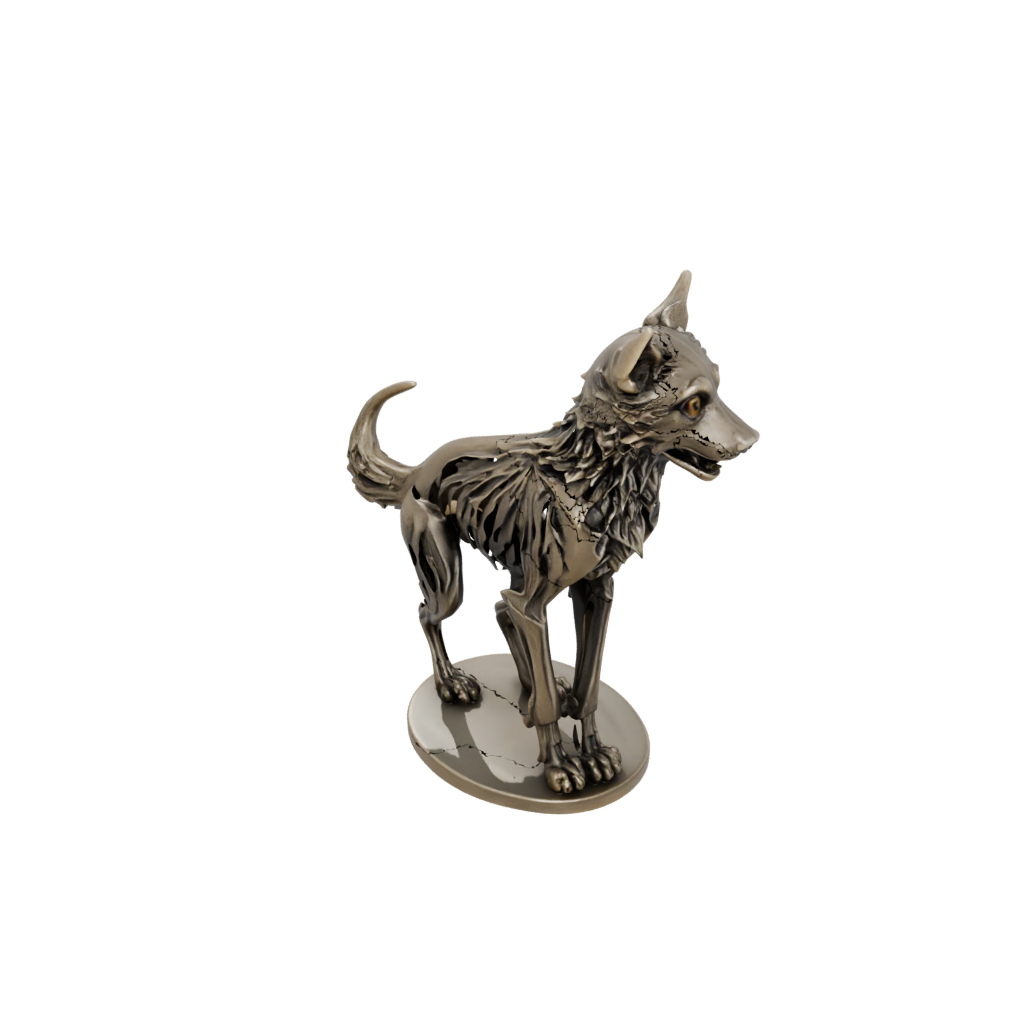 Bronze Skeleton Flexi Wolf Pup — flexi animals 3D print model, STL