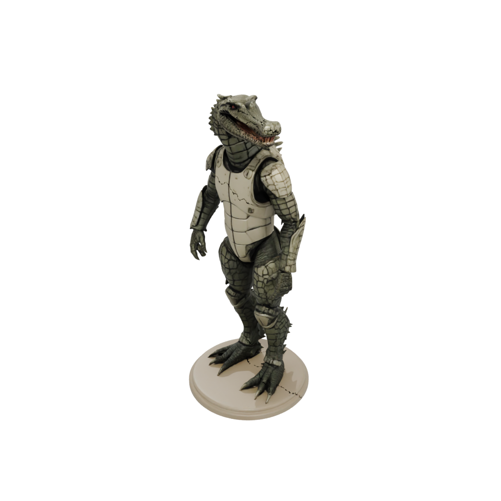 Camo Armored Flexi Crocodile — flexi animals 3D print model, STL