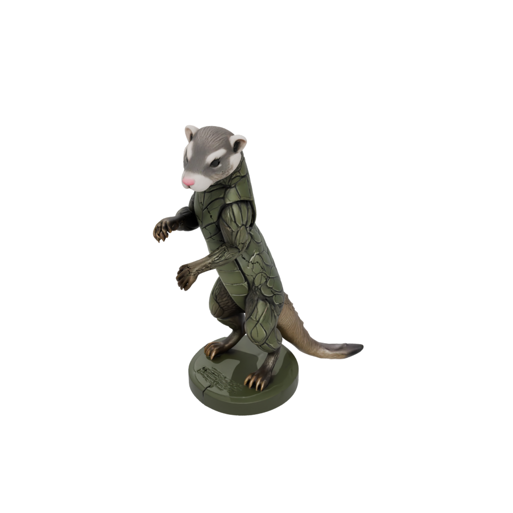 Camo Armored Flexi Ferret — flexi animals 3D print model, STL