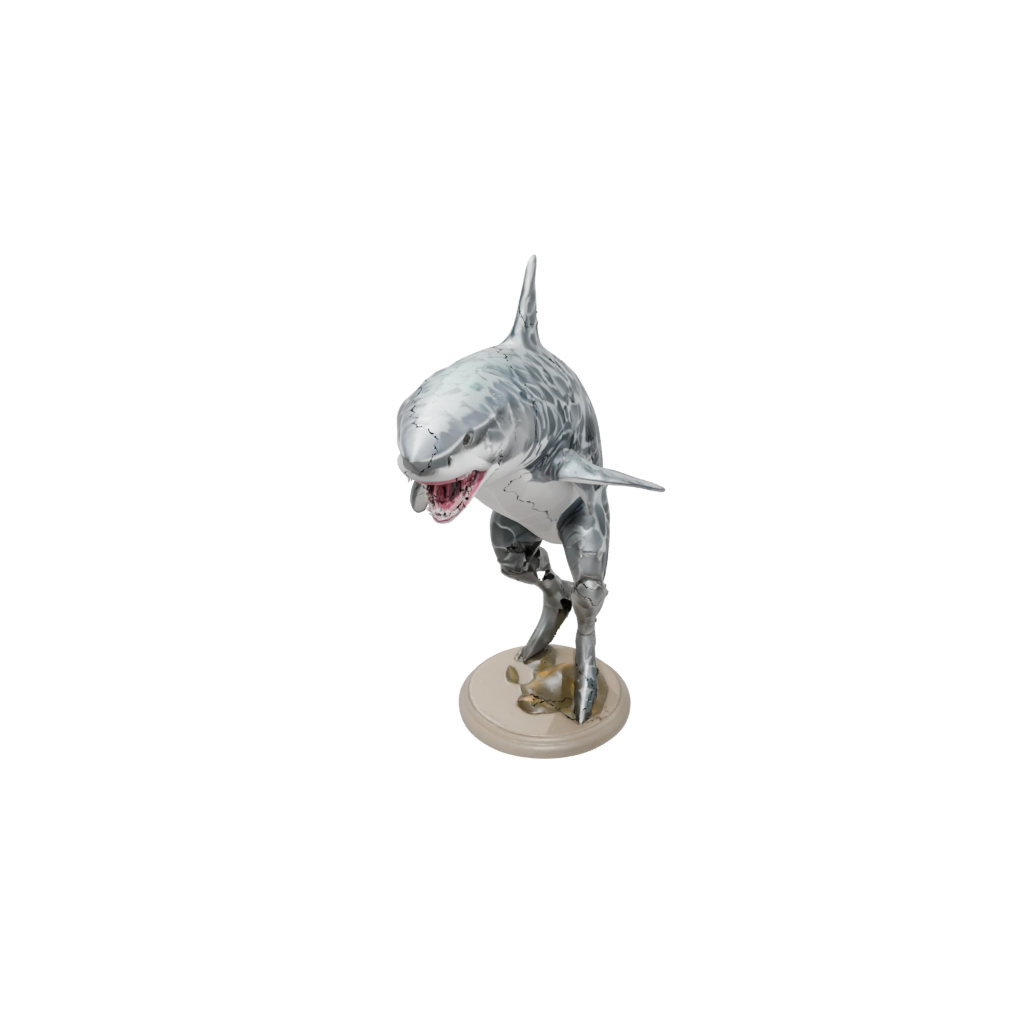 Camo Armored Flexi Great White Shark — flexi animals 3D print model, STL