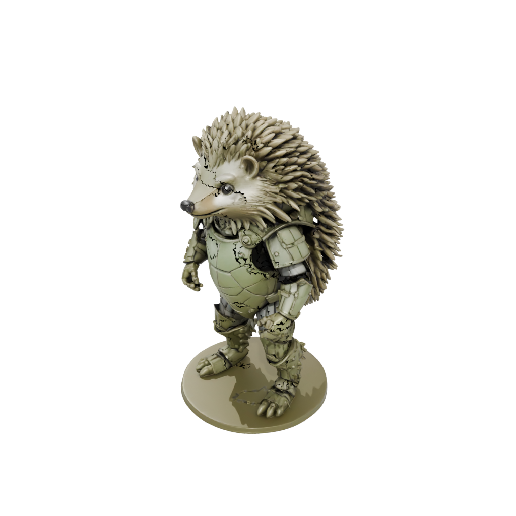 Camo Armored Flexi Hedgehog — flexi animals 3D print model, STL