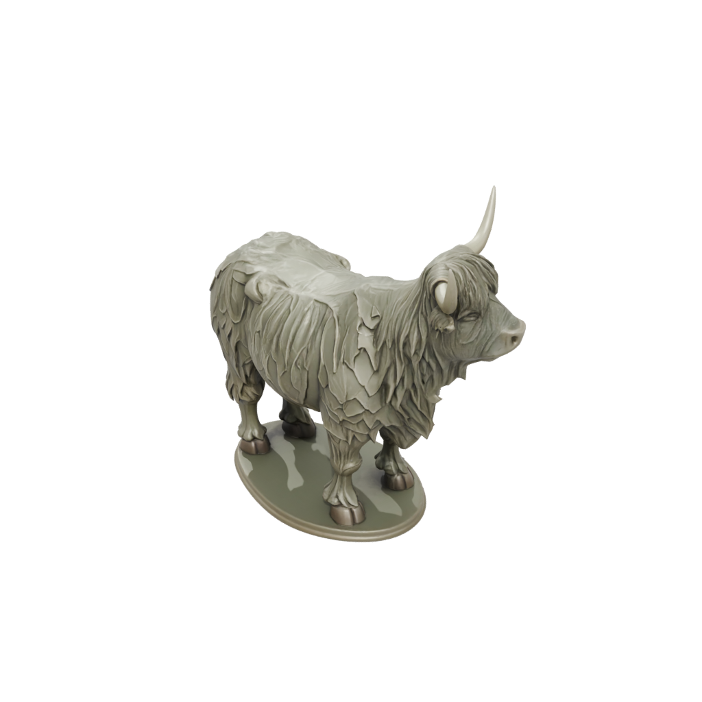 Camo Armored Flexi Highland Cow — flexi animals 3D print model, STL