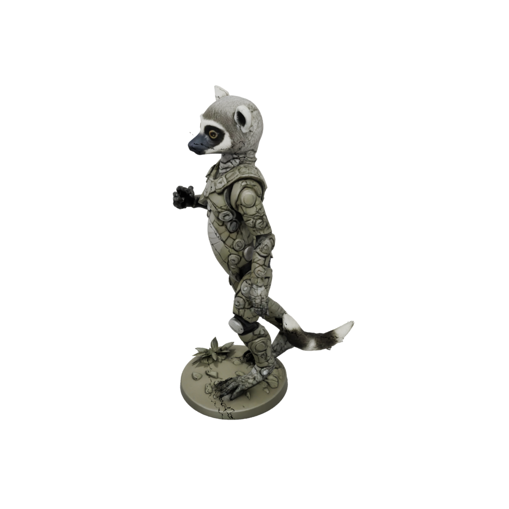 Camo Armored Flexi Lemur — flexi animals 3D print model, STL