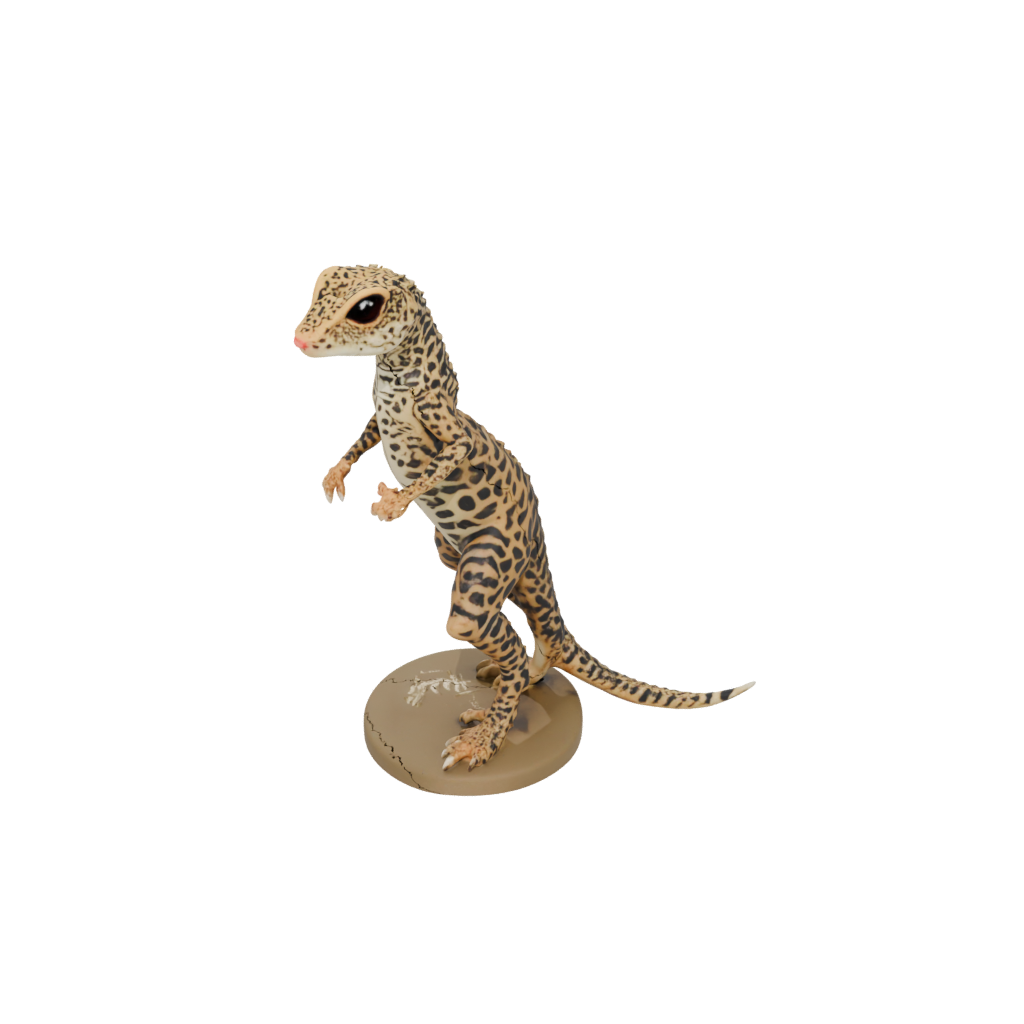 Camo Armored Flexi Leopard Gecko — flexi animals 3D print model, STL