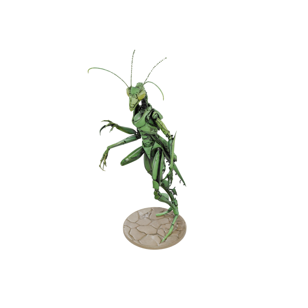 Camo Armored Flexi Praying Mantis — flexi animals 3D print model, STL