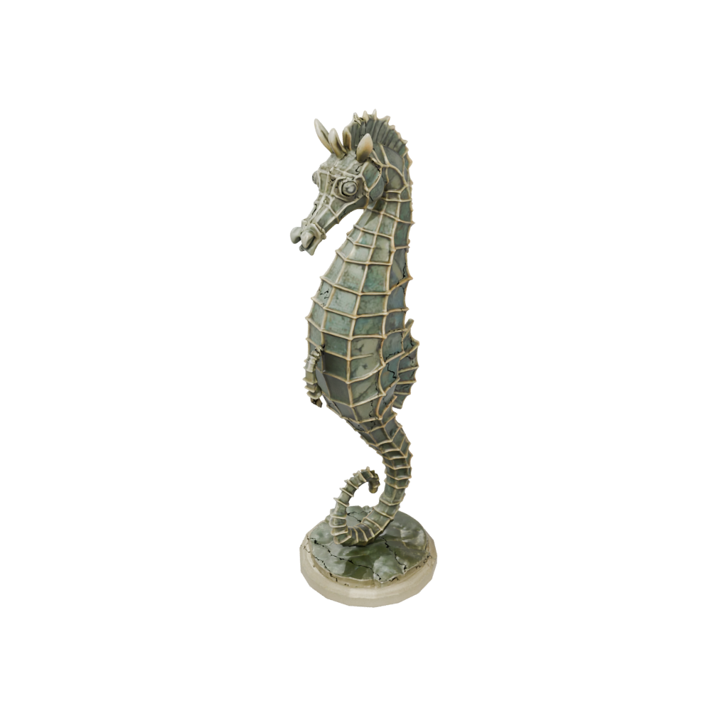 Camo Armored Flexi Seahorse — flexi animals 3D print model, STL