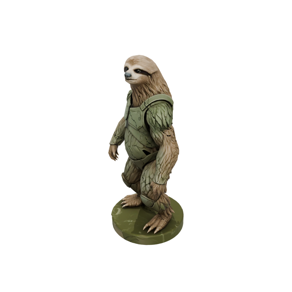 Camo Armored Flexi Sloth — flexi animals 3D print model, STL