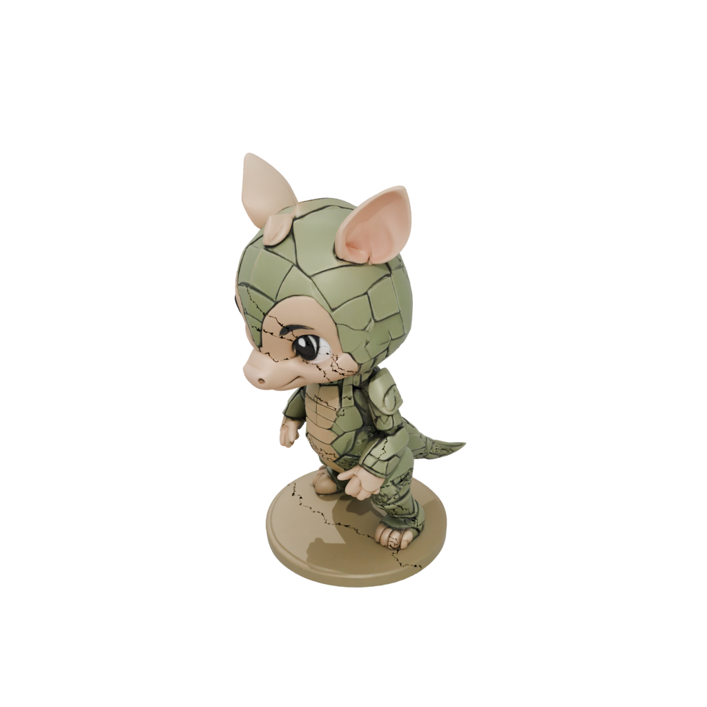 Camo Chibi Flexi Armadillo — flexi animals 3D print model, STL