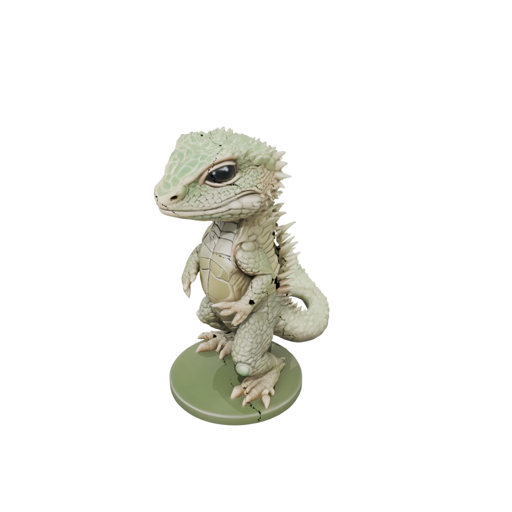 Camo Chibi Flexi Bearded Dragon — flexi animals 3D print model, STL