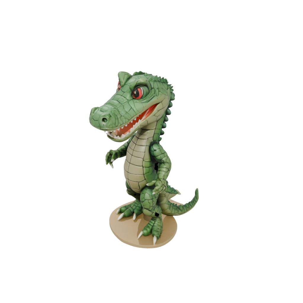 Camo Chibi Flexi Crocodile — flexi animals 3D print model, STL