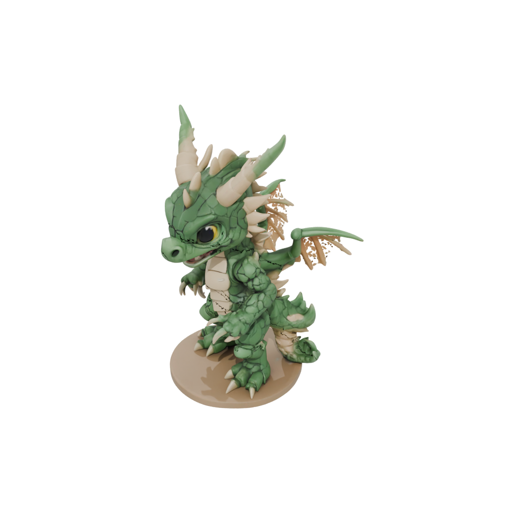 Camo Chibi Flexi Dragon