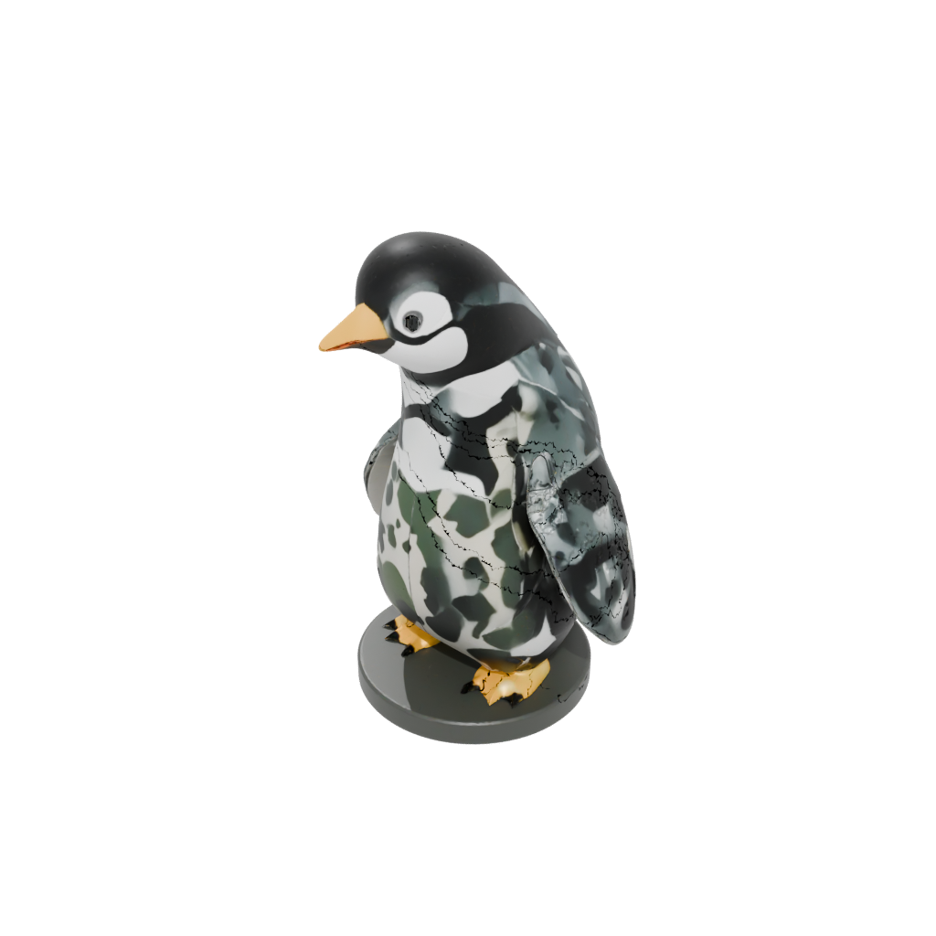 Camo Chibi Flexi Emperor Penguin — flexi animals 3D print model, STL