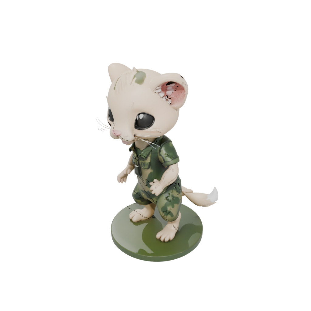 Camo Chibi Flexi Ferret — flexi animals 3D print model, STL