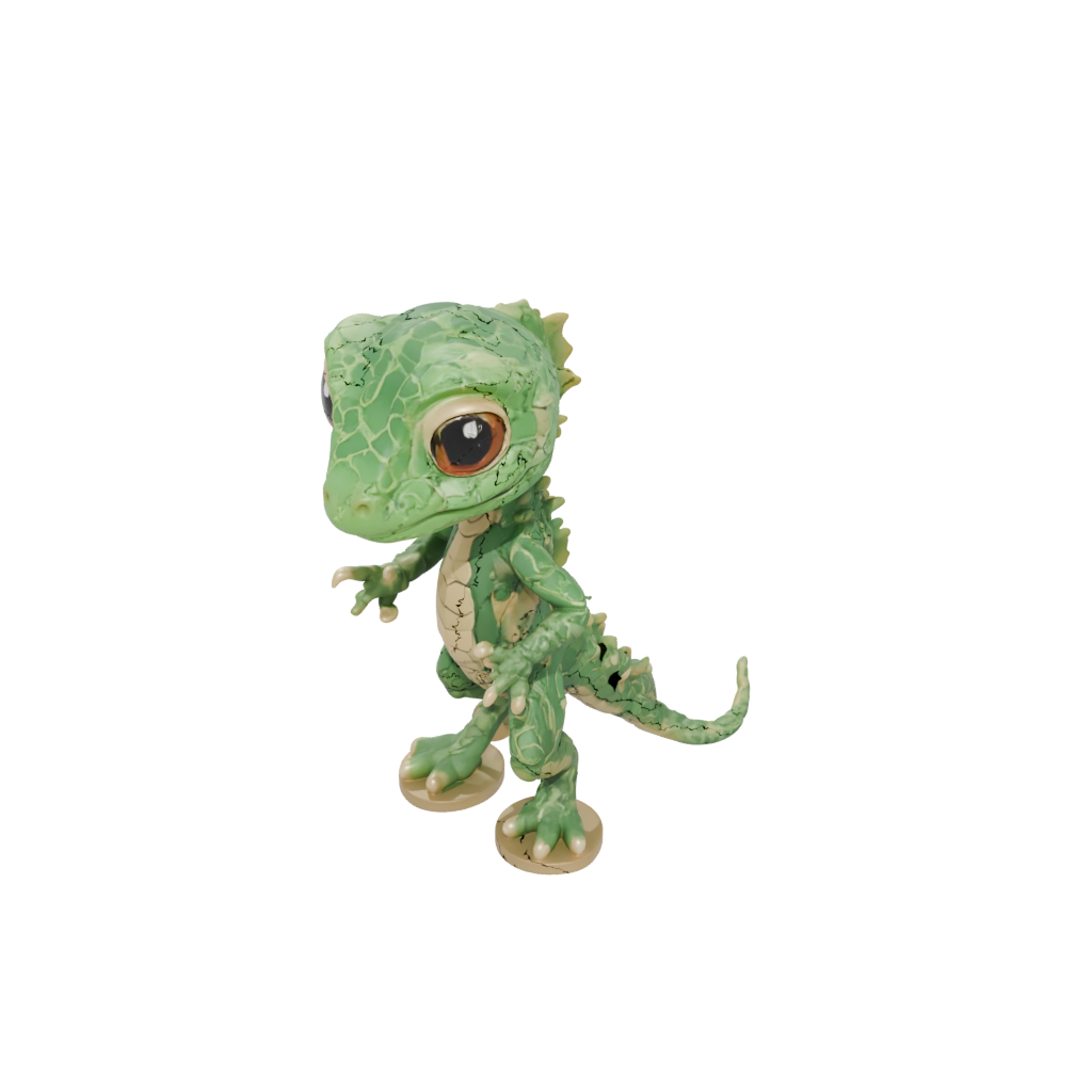 Camo Chibi Flexi Gecko — flexi animals 3D print model, STL
