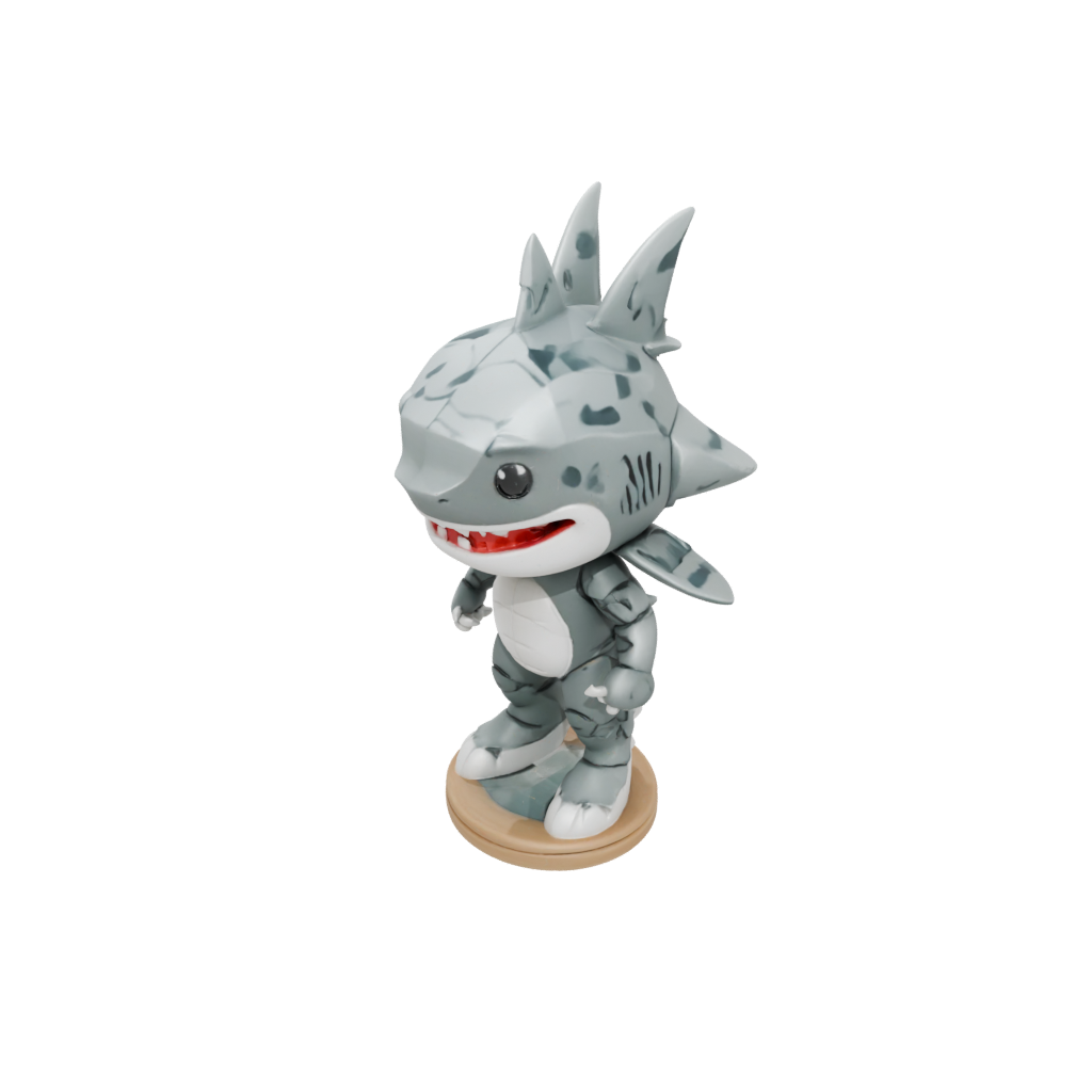 Camo Chibi Flexi Great White Shark