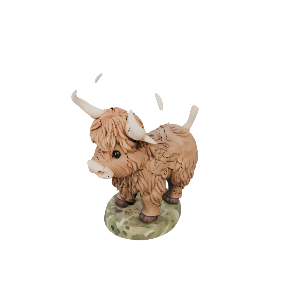Camo Chibi Flexi Highland Cow