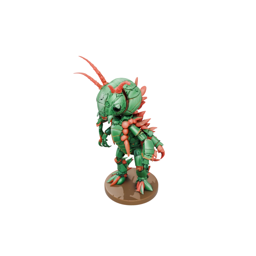 Camo Chibi Flexi Mantis Shrimp — flexi animals 3D print model, STL