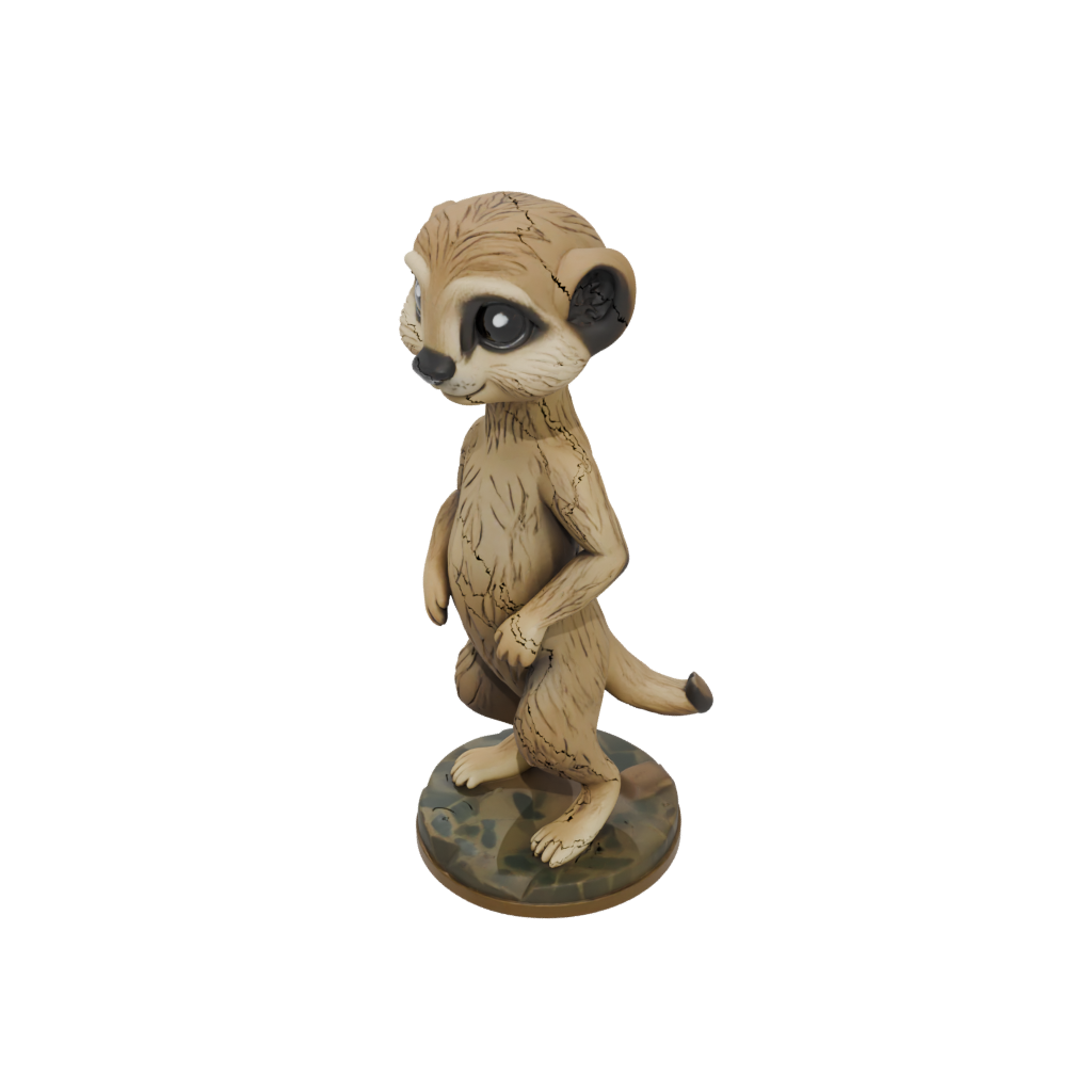 Camo Chibi Flexi Meerkat — flexi animals 3D print model, STL