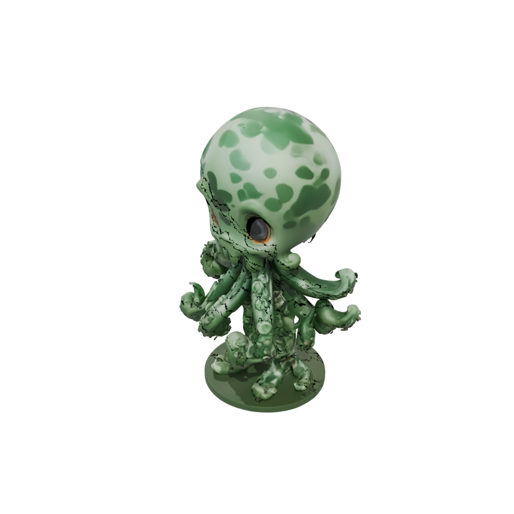 Camo Chibi Flexi Octopus — flexi animals 3D print model, STL
