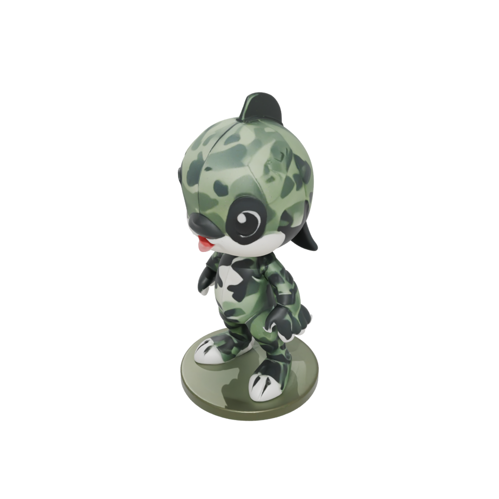 Camo Chibi Flexi Orca Whale — flexi animals 3D print model, STL