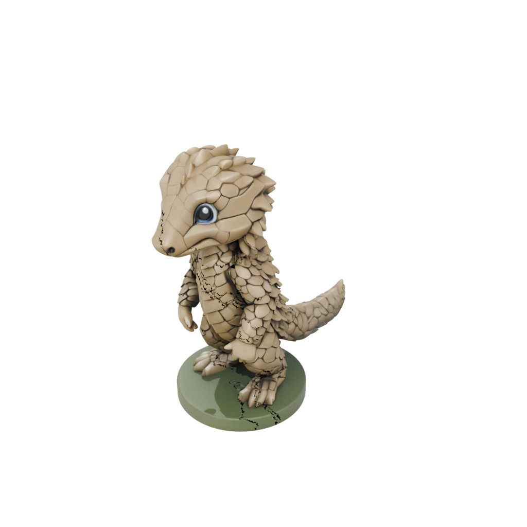 Camo Chibi Flexi Pangolin — flexi animals 3D print model, STL
