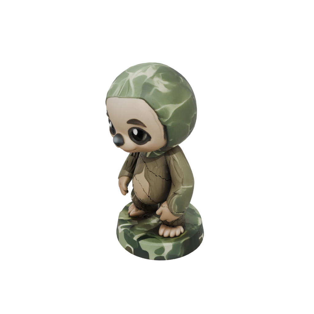 Camo Chibi Flexi Sloth