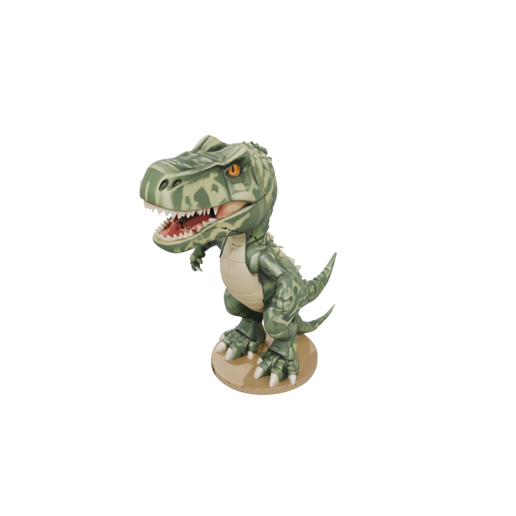 Camo Chibi Flexi Tyrannosaurus Rex — flexi animals 3D print model, STL