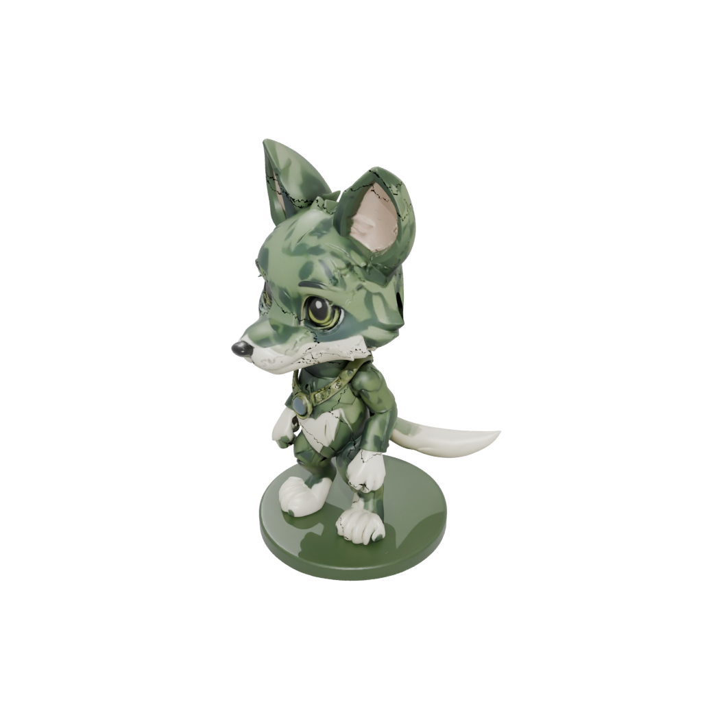 Camo Chibi Flexi Wolf Pup — flexi animals 3D print model, STL
