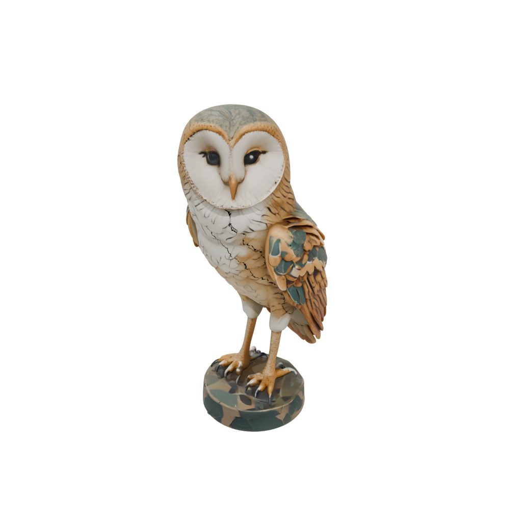 Camo Flexi Barn Owl — flexi animals 3D print model, STL