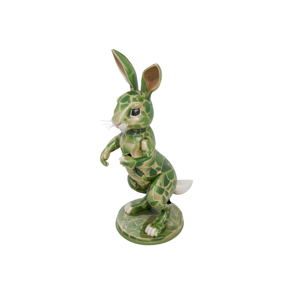 Camo Flexi Bunny Rabbit — flexi animals 3D print model, STL
