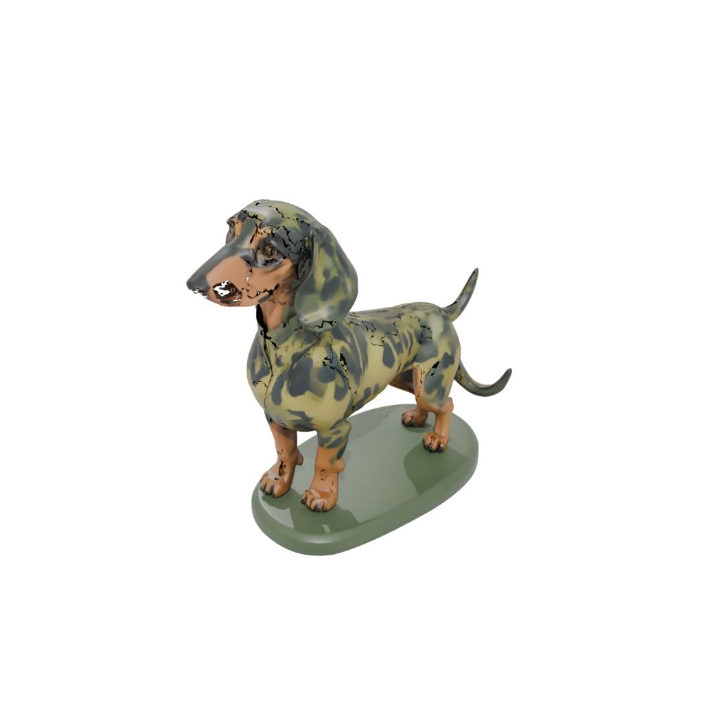 Camo Flexi Dachshund Dog — flexi animals 3D print model, STL