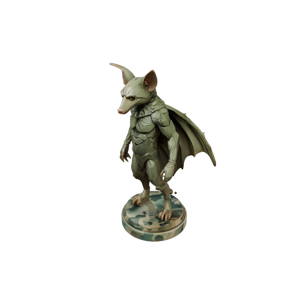 Camo Flexi Fruit Bat — flexi animals 3D print model, STL