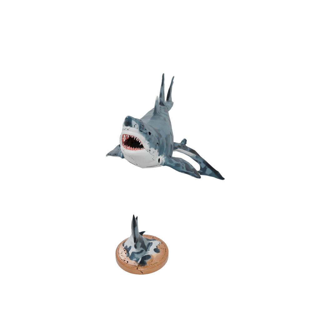 Camo Flexi Great White Shark — flexi animals 3D print model, STL