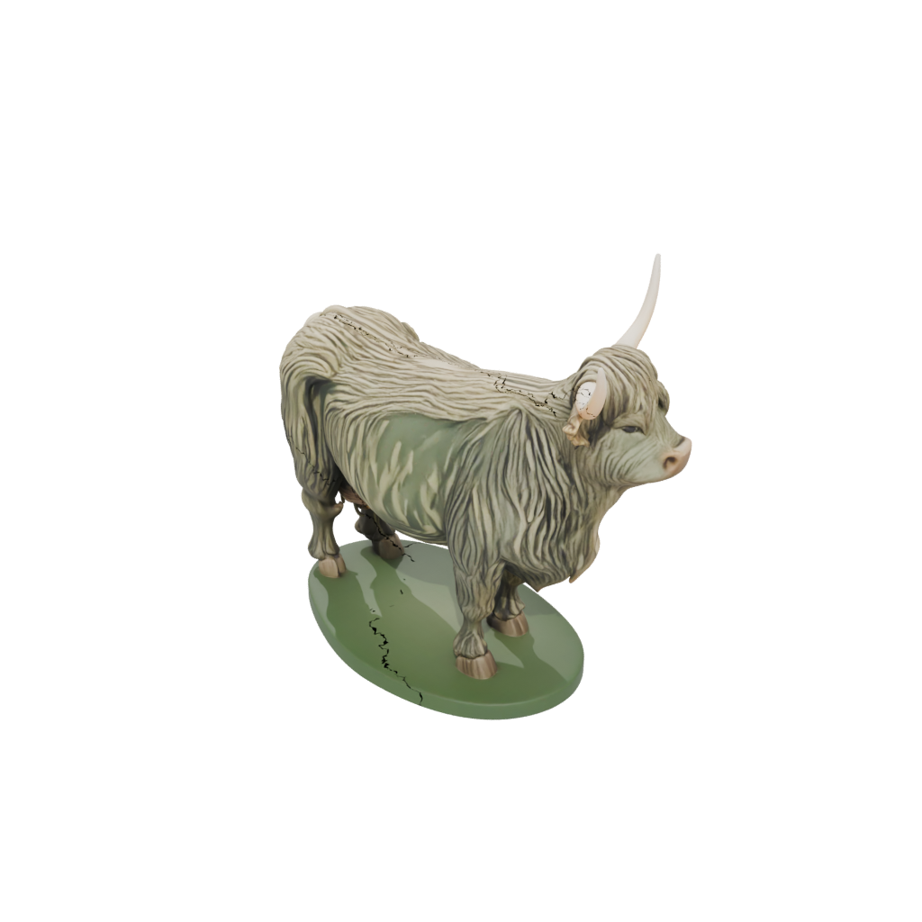 Camo Flexi Highland Cow — flexi animals 3D print model, STL