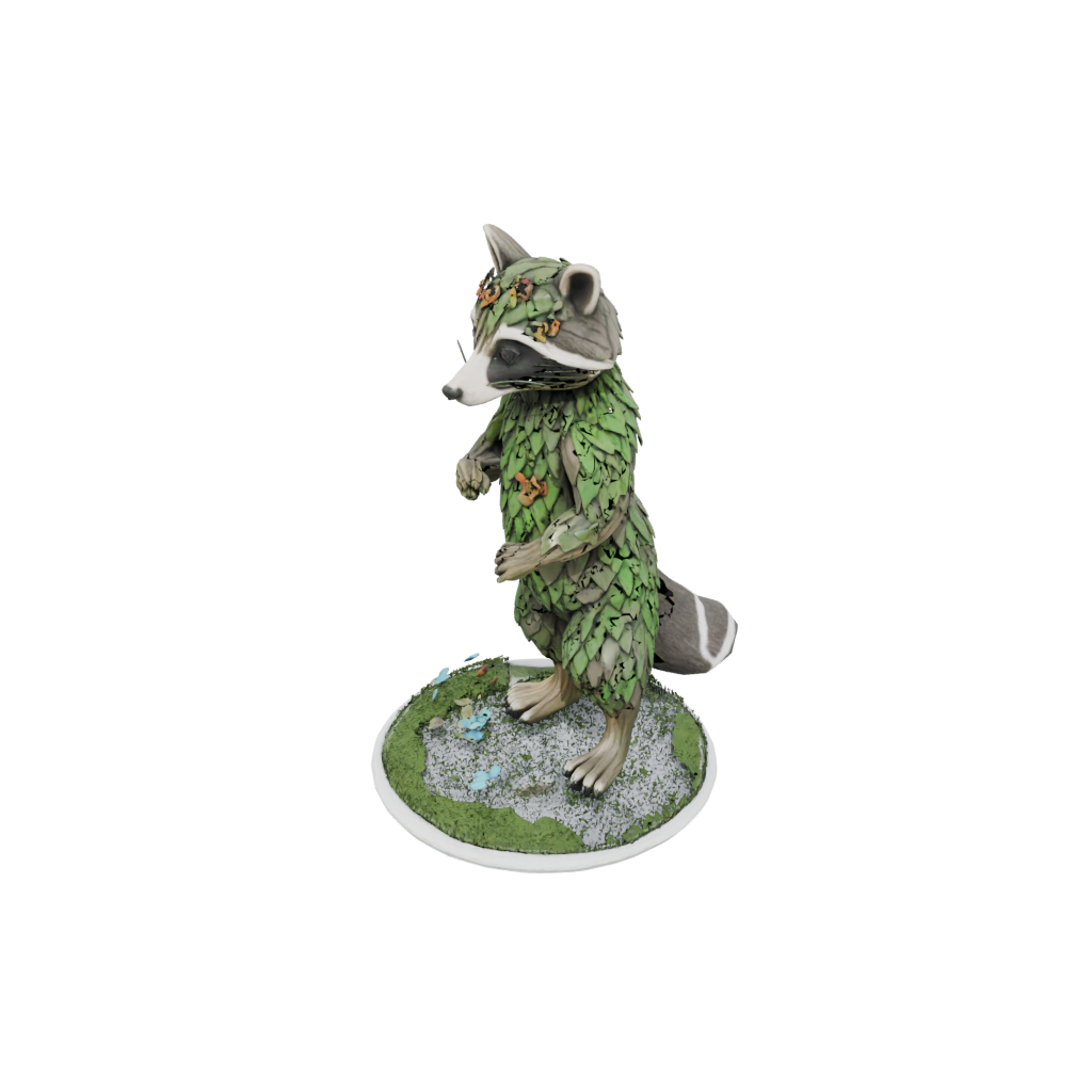Camo Floral Flexi Raccoon