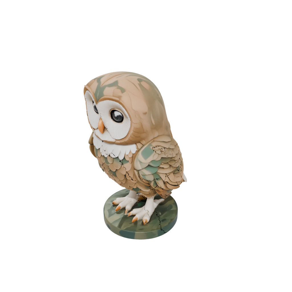 Camo Kawaii Flexi Barn Owl