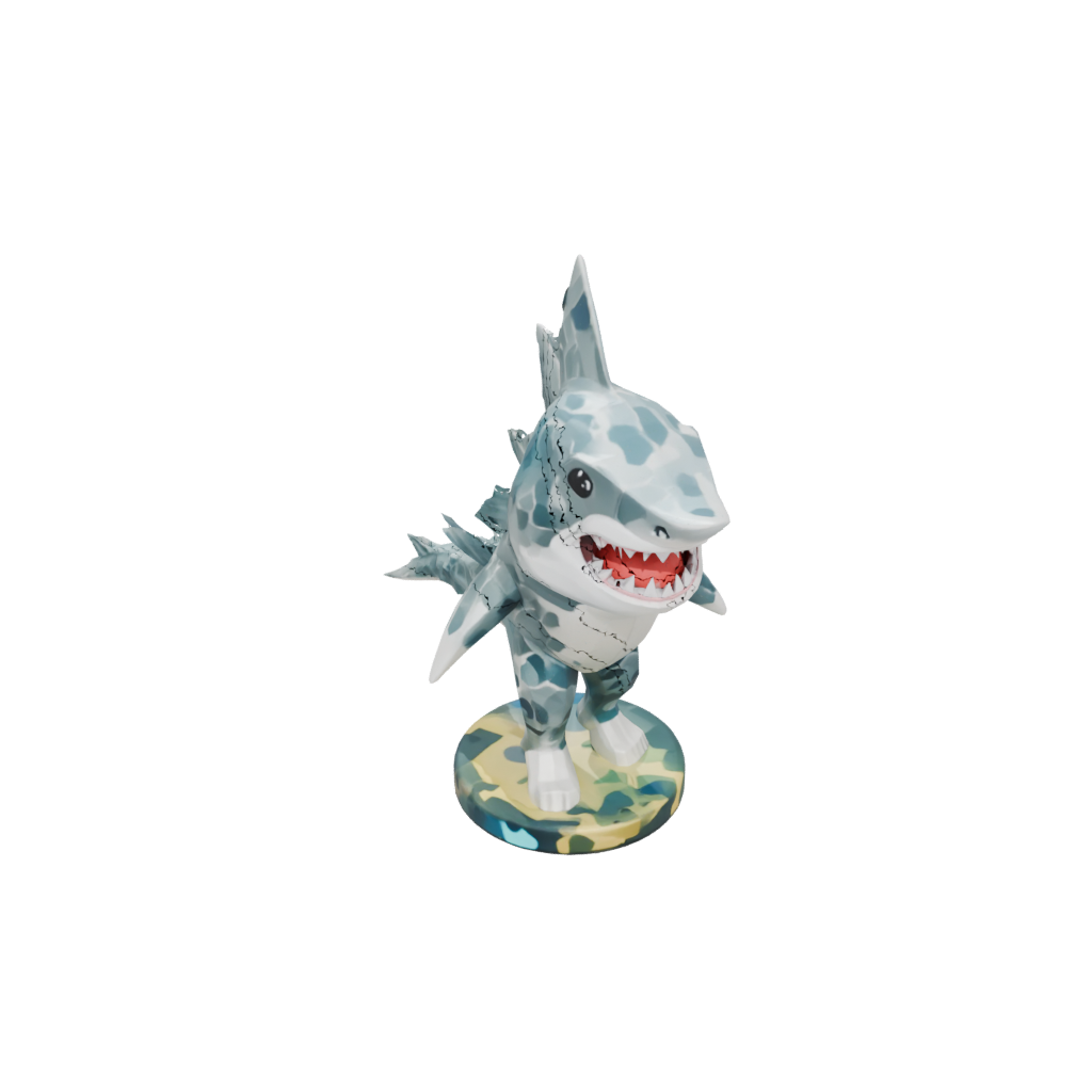 Camo Kawaii Flexi Great White Shark