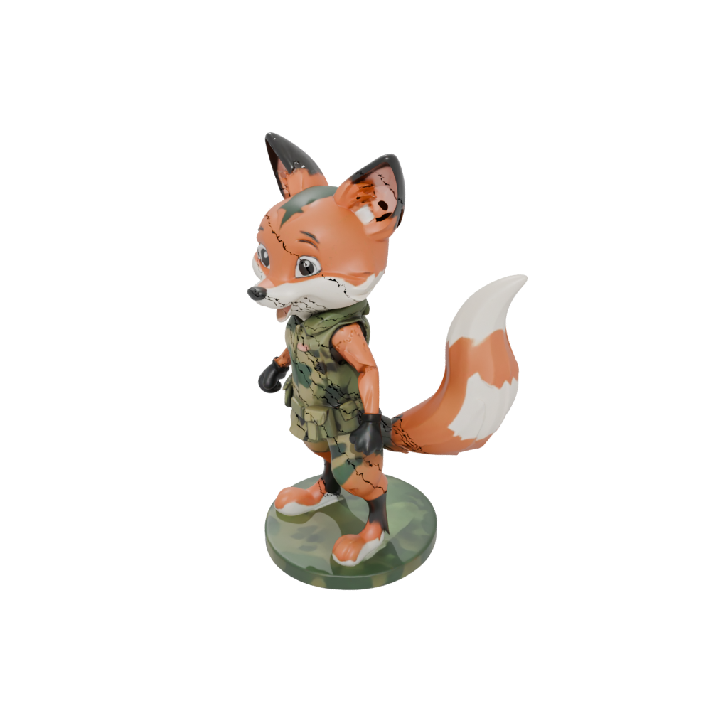 Camo Kawaii Flexi Red Fox