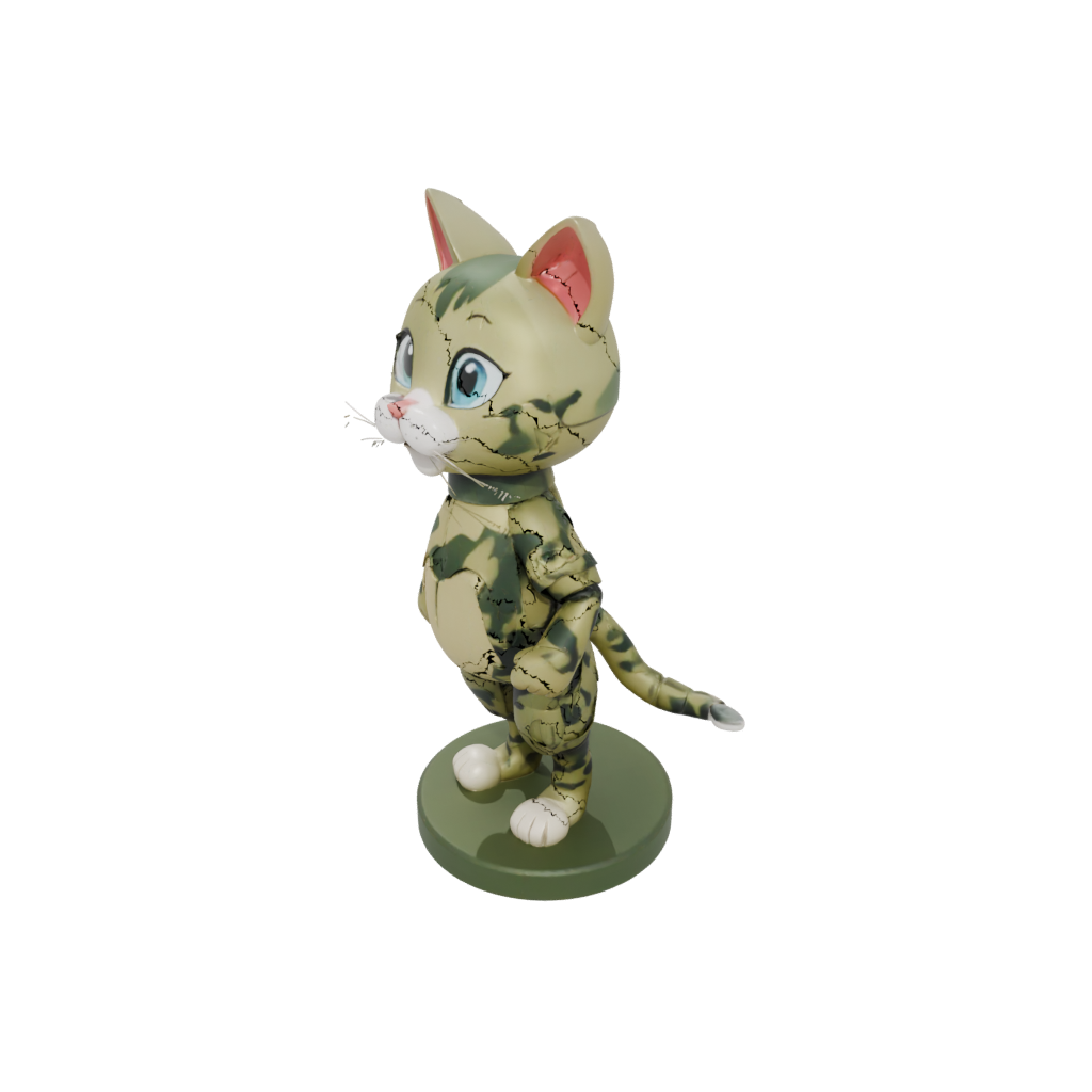 Camo Kawaii Flexi Tabby Cat