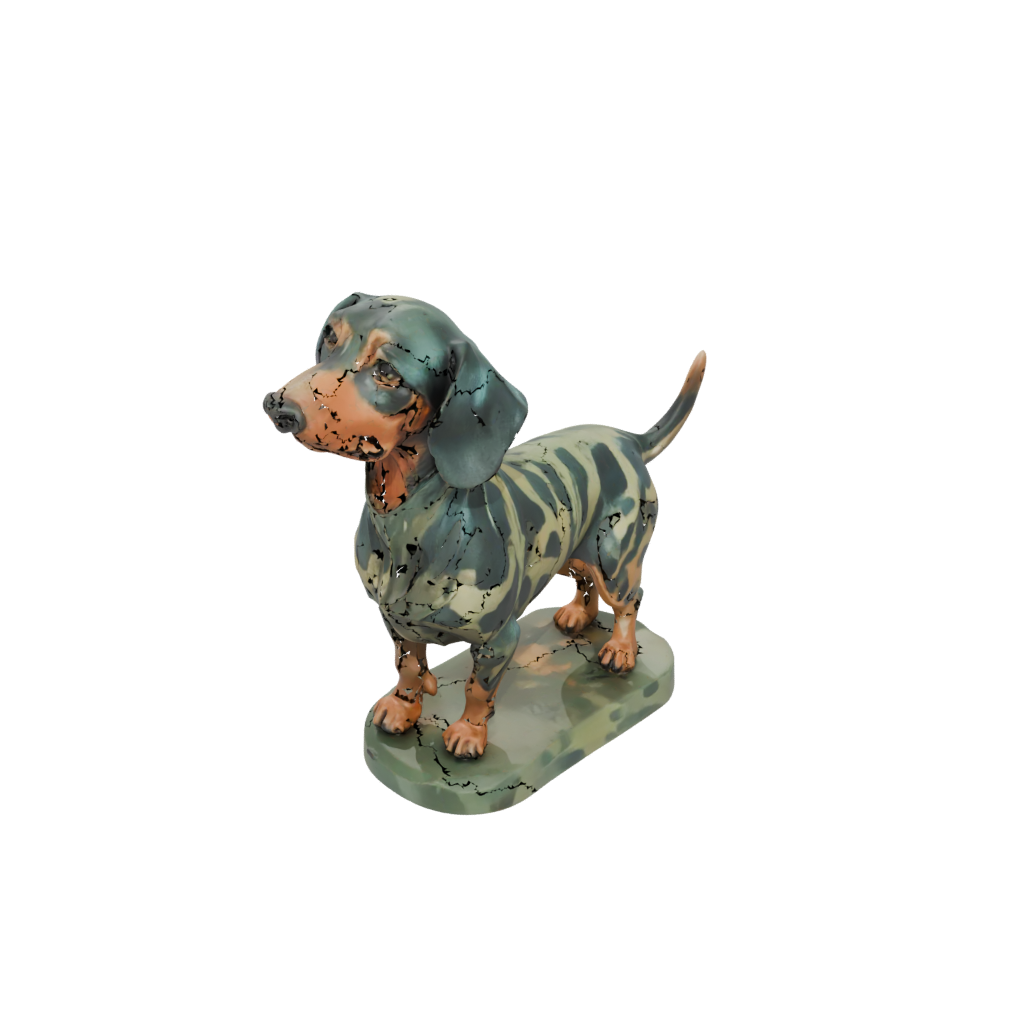 Camo Realistic Flexi Dachshund Dog